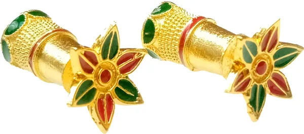 Assamese_Traditional_Copper_Gold_Plated_Red_Green_Colour_Thuriya_Earring_Set_For_Girls_&_Women